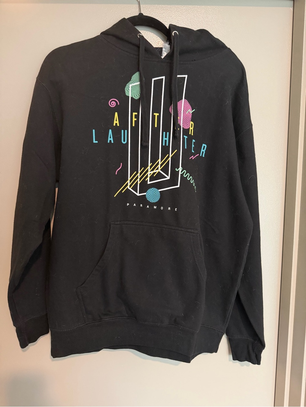 Hot Topic Black Paramore After Laughter Graphic Hoodie with Neon Accents